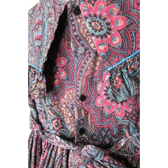 Pazazz Paisley Pageant Dress Girls Size 5 Full Circle Tiered Ruffles USA Made - Picture 8 of 10